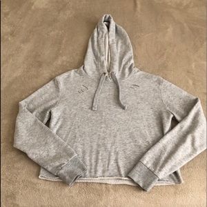 Gray Cropped Hoodie